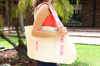 Phi Mu Large Canvas Tote Bag