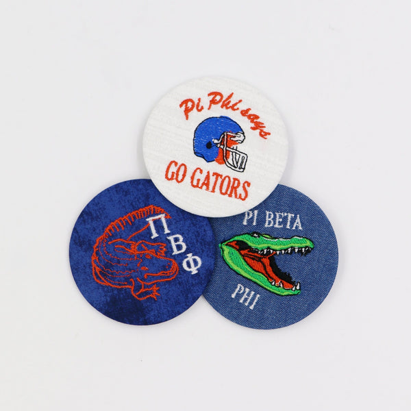 Pi Beta Phi Gator Mascot Game Day Embroidered Button