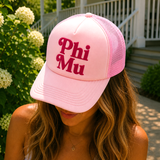 Phi Mu Pink Trucker Hat