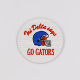 Delta Delta Delta Gator Mascot Game Day Embroidered Button