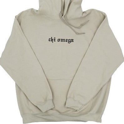 Chi Omega Embroidered Hooded Sweatshirt