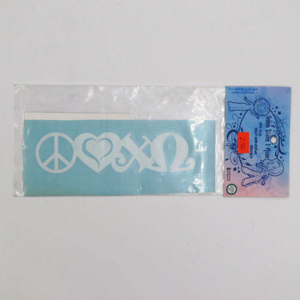 Chi Omega Peace Love Decal - Discontinued