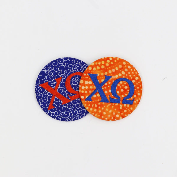 Chi Omega Game Day Embroidered Button