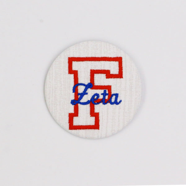 Zeta Tau Alpha Florida "F" Game Day Embroidered Button