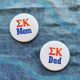 Sigma Kappa Mom/Dad Embroidered Button