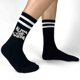 Zeta Tau Alpha Black Retro Crew Socks