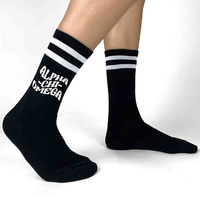 Delta Gamma Black Retro Crew Socks