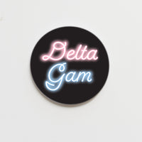 Delta Gamma Neon Greek Button - 2.25 inch