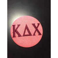 Kappa Delta Chi Pink Sparkly Embroidered Button