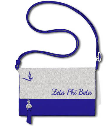 Zeta Phi Beta Faux Leather Crossbody/Clutch