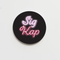 Sigma Kappa Neon Greek Button - 2.25 inch