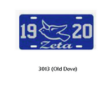 Zeta Phi Beta Dove License Plate
