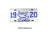 Zeta Phi Beta Dove License Plate