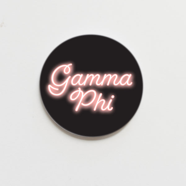 Gamma Phi Beta Neon Greek Button - 2.25 inch