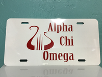 Alpha Chi Omega License Plate
