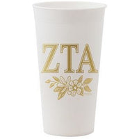 Zeta Tau Alpha White and Gold Cup