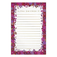 Alpha Omicron Pi Floral Notepad