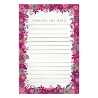 Gamma Phi Beta Floral Notepad