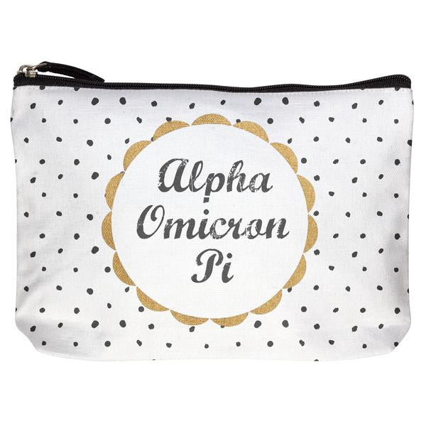Alpha Omicron Pi Cotton Makeup Bag