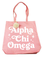 Alpha Chi Omega Pom Pom Tote Bag