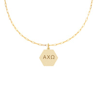 Alpha Chi Omega Paperclip Necklace with Pendant