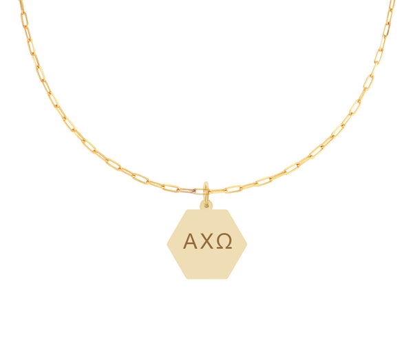 Alpha Chi Omega Paperclip Necklace with Pendant