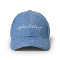 Alpha Delta Pi Embroidered Corduroy Hat
