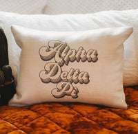Alpha Delta Pi Retro Throw Pillow