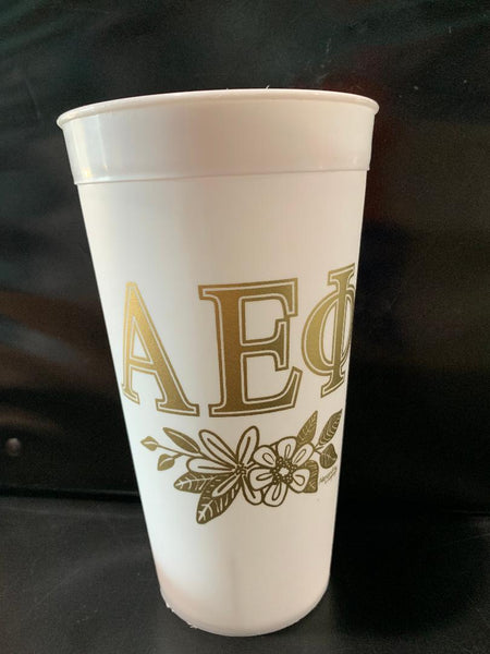 Alpha Epsilon Phi White and Gold Cup