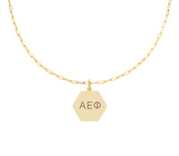 Alpha Epsilon Phi Paperclip Necklace with Pendant