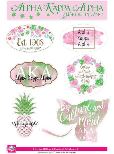 Alpha Kappa Alpha Watercolor Sticker Sheet