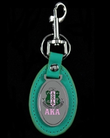 Alpha Kappa Alpha Leather Fob Keychain