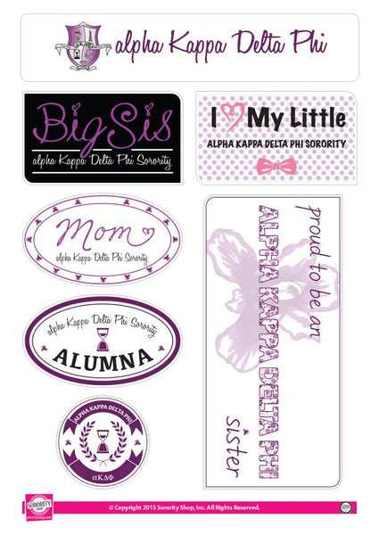alpha Kappa Delta Phi  Family Sticker Sheet