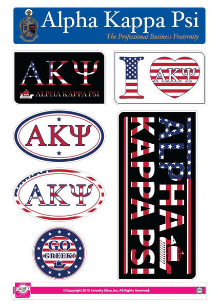 Alpha Kappa Psi  American Sticker Set