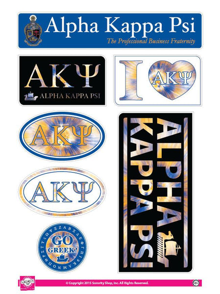 Alpha Kappa Psi Tie Dye Sticker Sheet