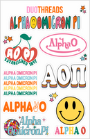 Alpha Omicron Pi Rainbow Sticker Sheet