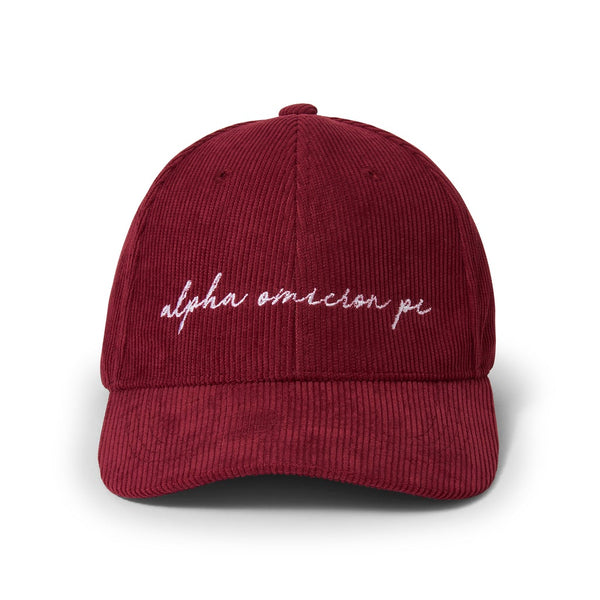 Alpha Omicron Pi Embroidered Corduroy Hat