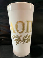 Alpha Omicron Pi White and Gold Cup