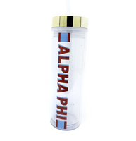 Alpha Phi Striped Water Bottle