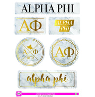 Alpha Phi Marble Sticker Sheet