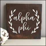 Alpha Phi Wooden Sign