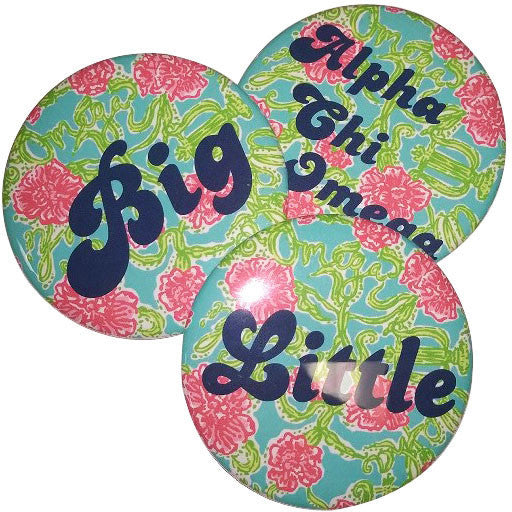 Alpha Chi Omega Lilly Printed Button