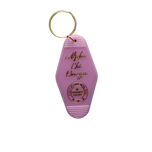 Alpha Chi Omega Motel Keychain