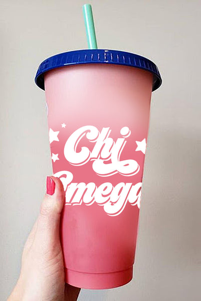 Chi Omega Color Changing Cups