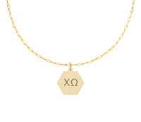 Chi Omega Paperclip Necklace with Pendant