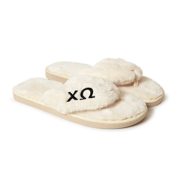 Chi Omega Furry Slippers