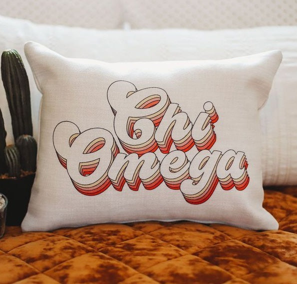 Chi Omega Retro Throw Pillow