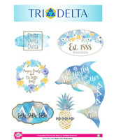 Delta Delta Delta Watercolor Sticker Sheet