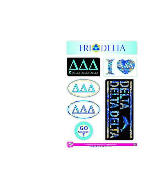 Delta Delta Delta Lifestyle Sticker Sheet