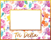 Delta Delta Delta Gold Foil & Floral Painted Wooden Picture Frame